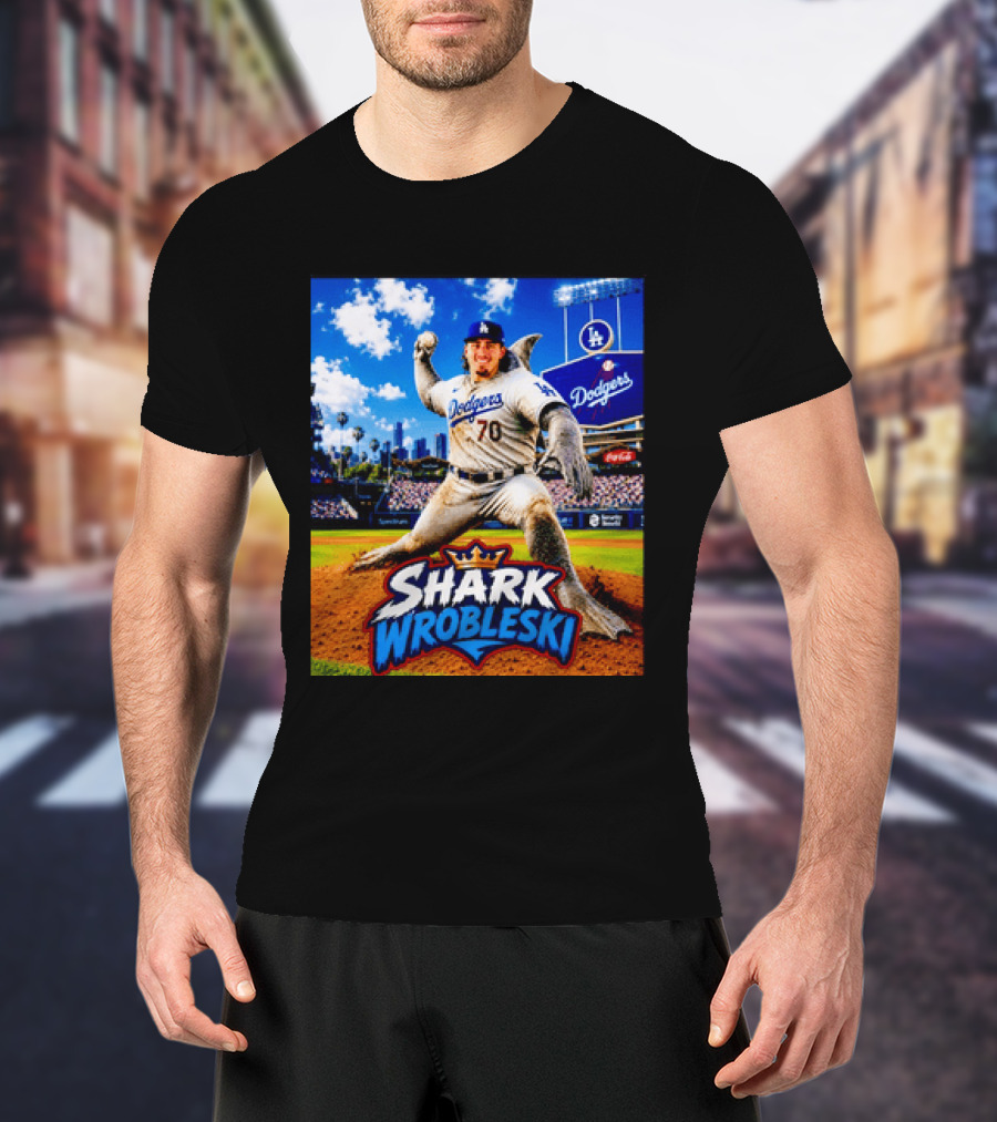 Shark Wrobleski Los Angeles Dodgers No 70 Iconic Baseball Player Fantasy T-Shirt
