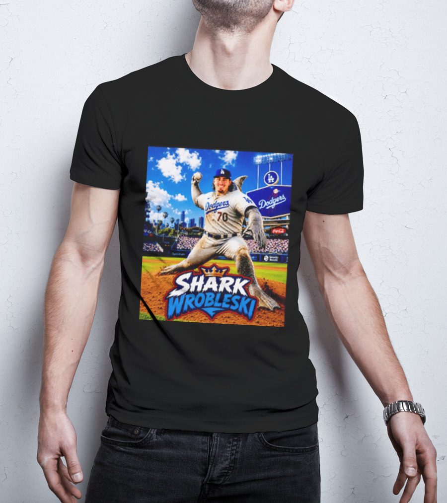 Shark Wrobleski Los Angeles Dodgers No 70 Iconic Baseball Player Fantasy T-Shirt