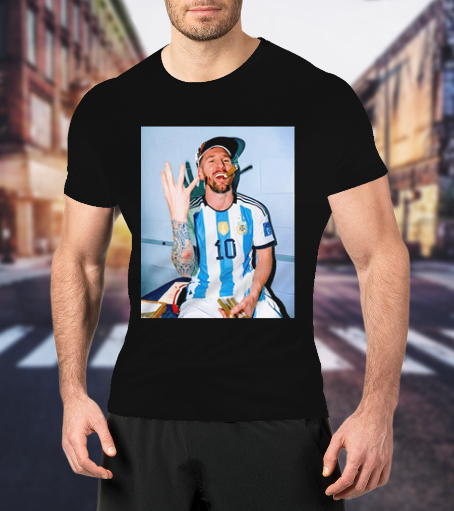 Lionel Messi Smoking Cigarette T-Shirt
