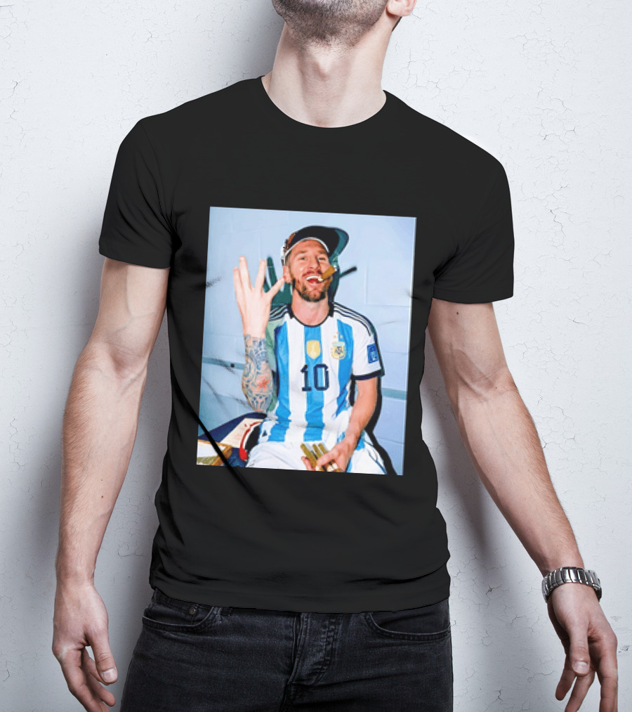Lionel Messi Smoking Cigarette T-Shirt