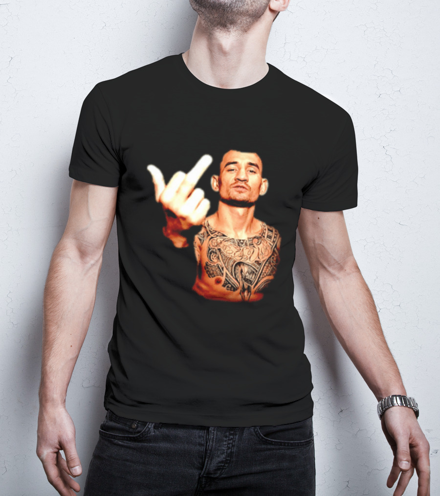 Max Holloway UFC Fighter Pose Middle Finger Tattoo T-Shirt