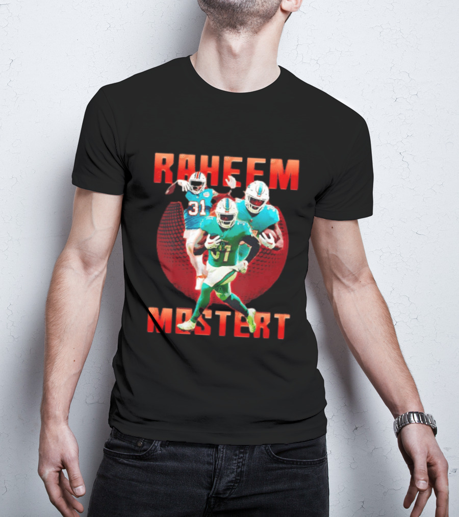 Raheem Mostert Miami Dolphins Football Running Back Action T-Shirt