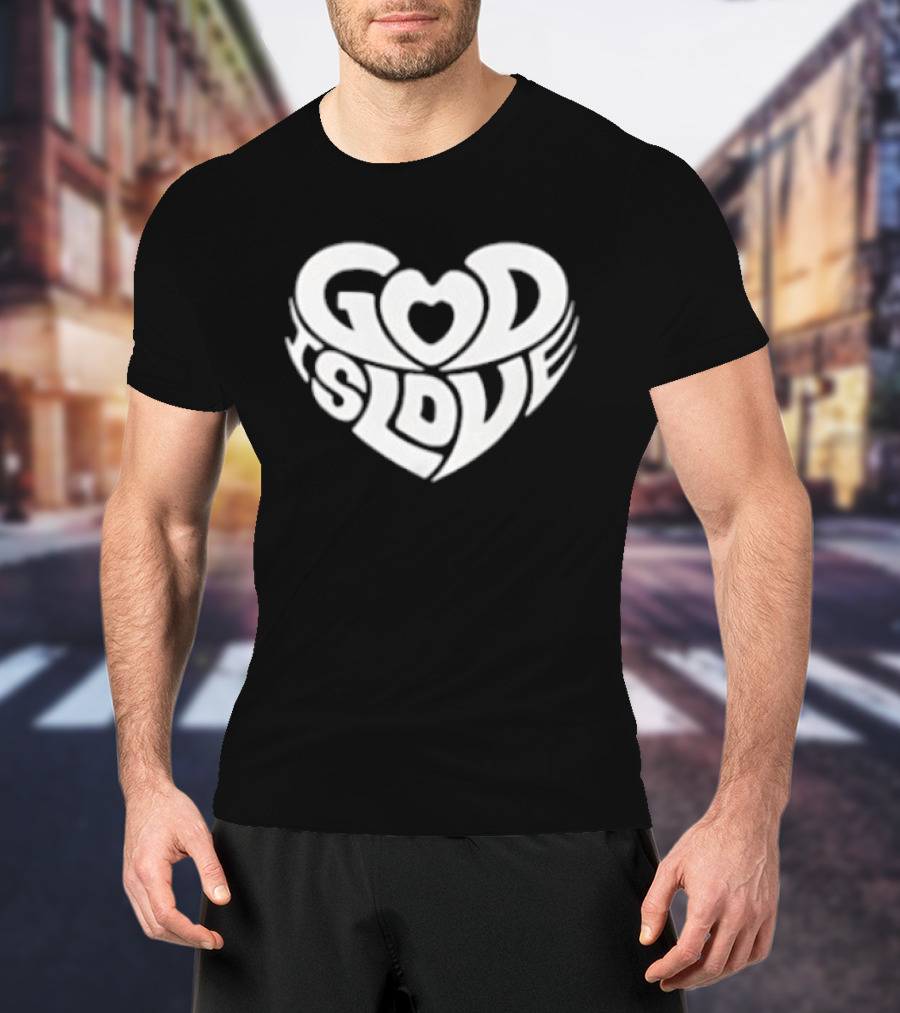 God Is Love Heart Shape T-Shirt
