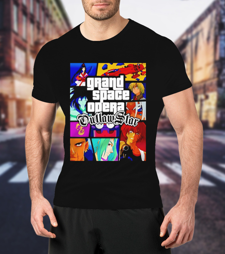 Grand Space Opera Outlaw Star Anime Characters Collage T-Shirt