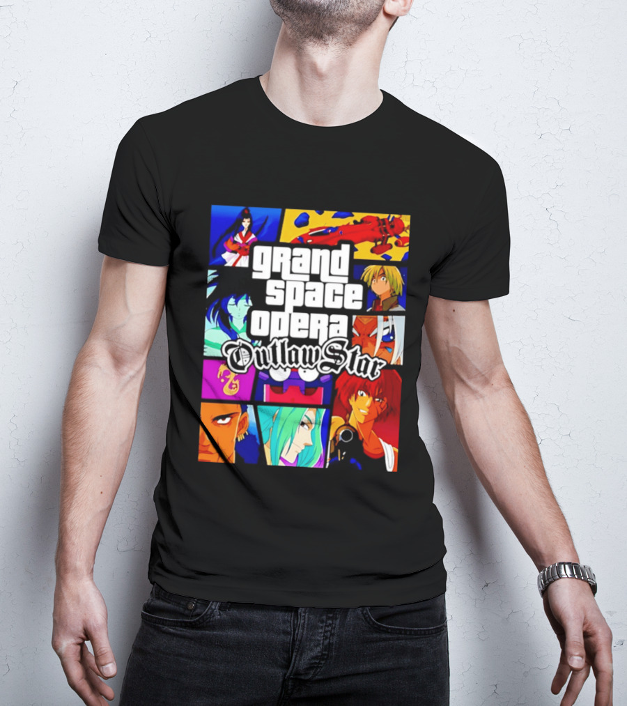 Grand Space Opera Outlaw Star Anime Characters Collage T-Shirt