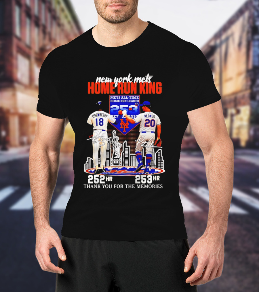 New York Mets Home Run King Celebration Darryl Strawberry And Pete Alonso Thank You For The Memories T-Shirt