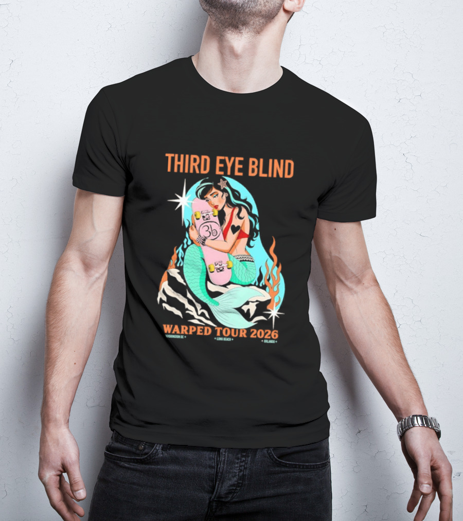 Third Eye Blind 2026 Warped Tour Mermaid Skater T-Shirt