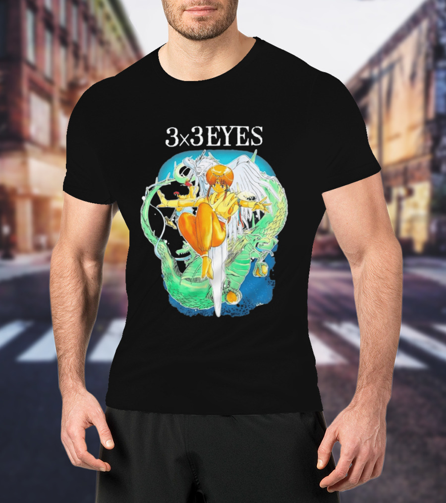 3×3 EYES Pai And Yakumo Winged Warrior Combat Scene T-Shirt