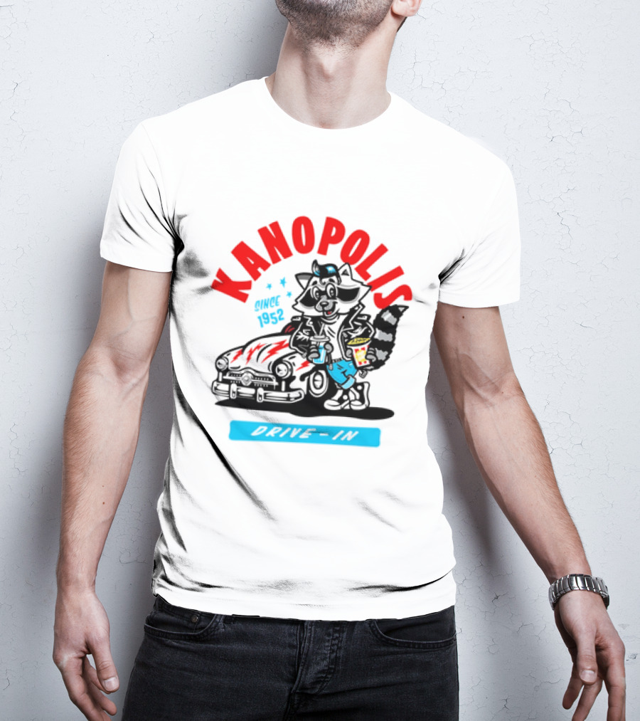 Kanopolis Drive In Since 1952 Raccoon Car T-Shirt