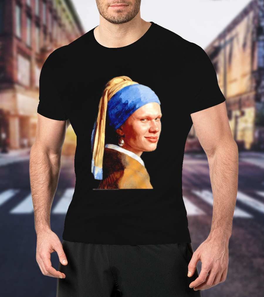 Erling Haaland Girl With A Pearl Earring Football T-Shirt