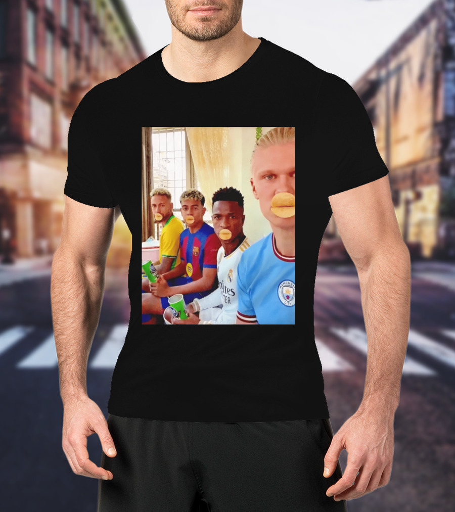Neymar Vinicius Barcelona Real Madrid Manchester City Football Stars Chips T-Shirt