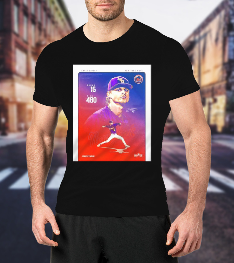 Gavin Guidry New York Mets Round 16 Pick 480 Draft 26 T-Shirt