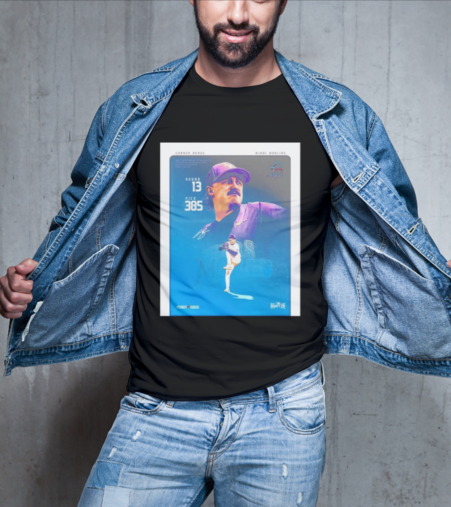 Connor Benge Miami Marlins Round 13 Pick 385 Draft 26 T-Shirt