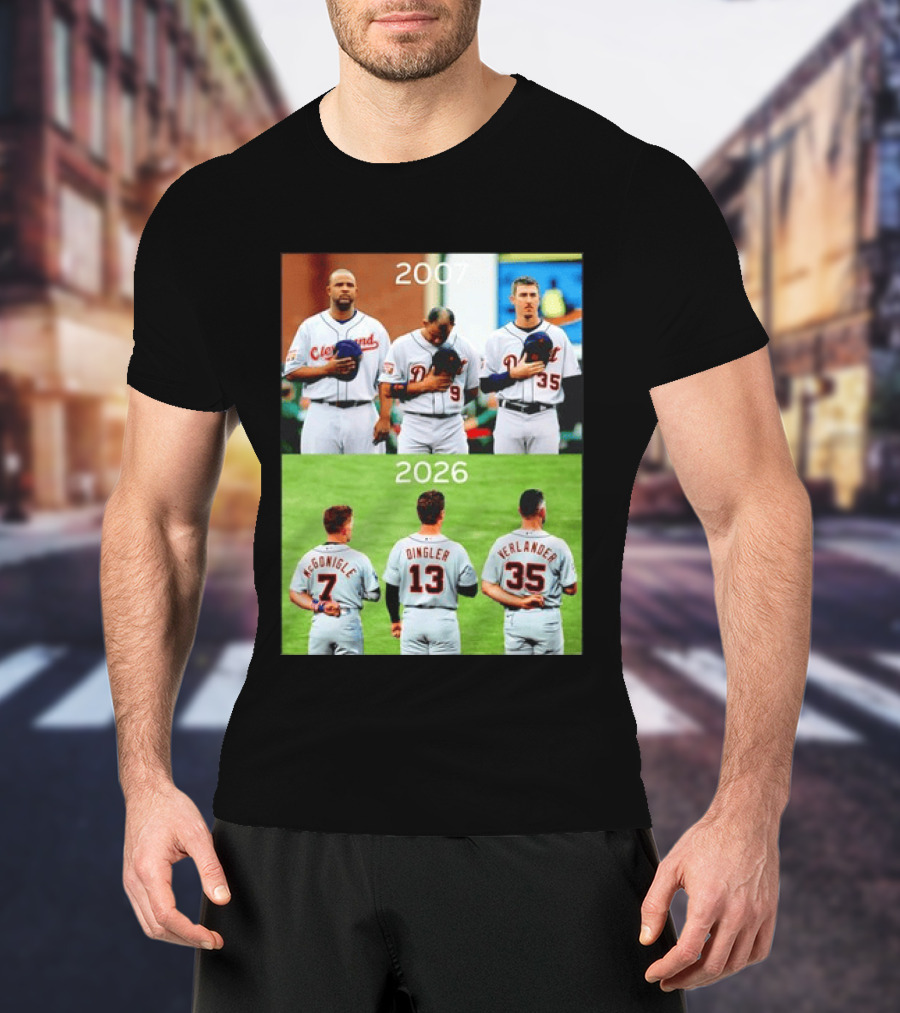 Detroit Tigers 2007 2026 McGonigle Dingler Verlander Comparison T-Shirt
