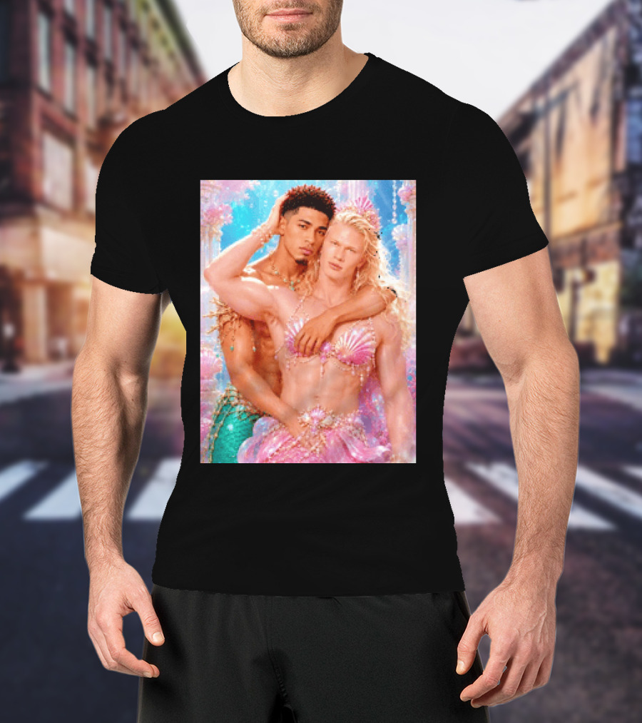 Mermaid Fantasy With Erling Haaland And Jude Bellingham T-Shirt