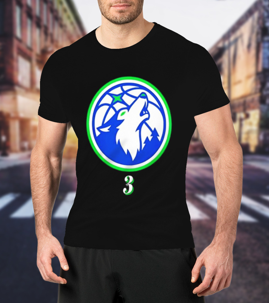 Jaden McDaniels Minnesota Timberwolves 3 Wolf Basketball T-Shirt