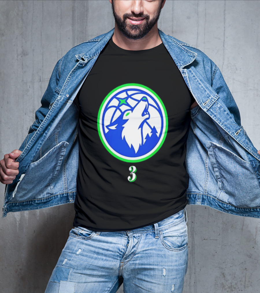Jaden McDaniels Minnesota Timberwolves 3 Wolf Basketball T-Shirt