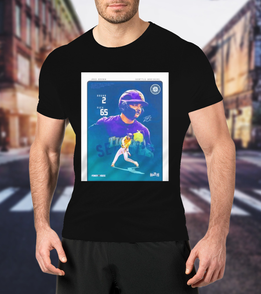 Jake Brown Seattle Mariners Round 2 Pick 65 Draft 26 Powerhouse T-Shirt