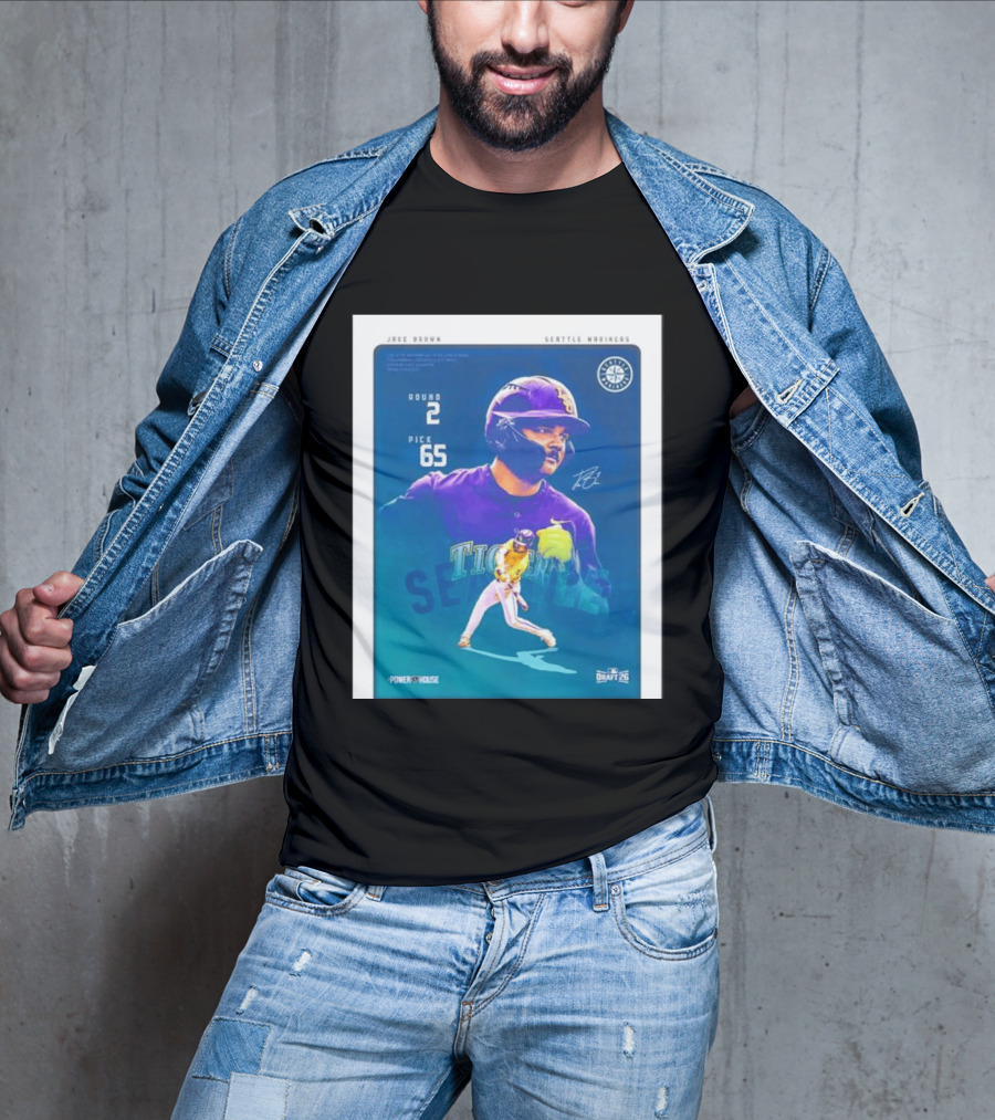 Jake Brown Seattle Mariners Round 2 Pick 65 Draft 26 Powerhouse T-Shirt