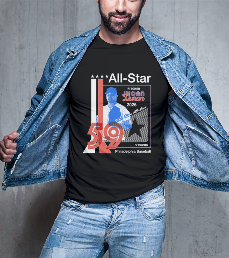 All Star Pitcher Jhoan Duran 2026 First Time Star 59 Philadelphia Baseball T-Shirt