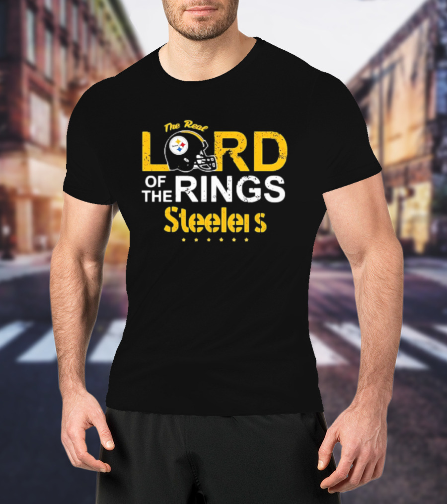 The Real Lord Of The Rings Steelers Pittsburgh Helmets And Stars T-Shirt