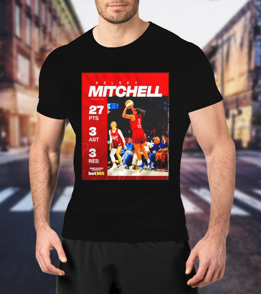 Kelsey Mitchell 27 Points Stat Leader 3 Assists 3 Rebounds At Las Vegas T-Shirt