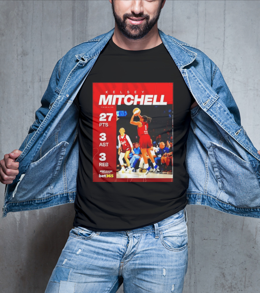 Kelsey Mitchell 27 Points Stat Leader 3 Assists 3 Rebounds At Las Vegas T-Shirt