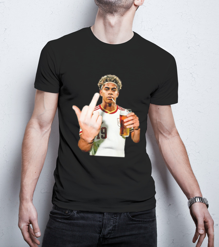 Lamine Yamal Spain National Team 19 Middle Finger And Beer T-Shirt