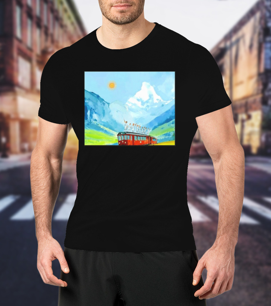 Lionel Messi Argentina Football Team Celebration On Swiss Alps Train T-Shirt