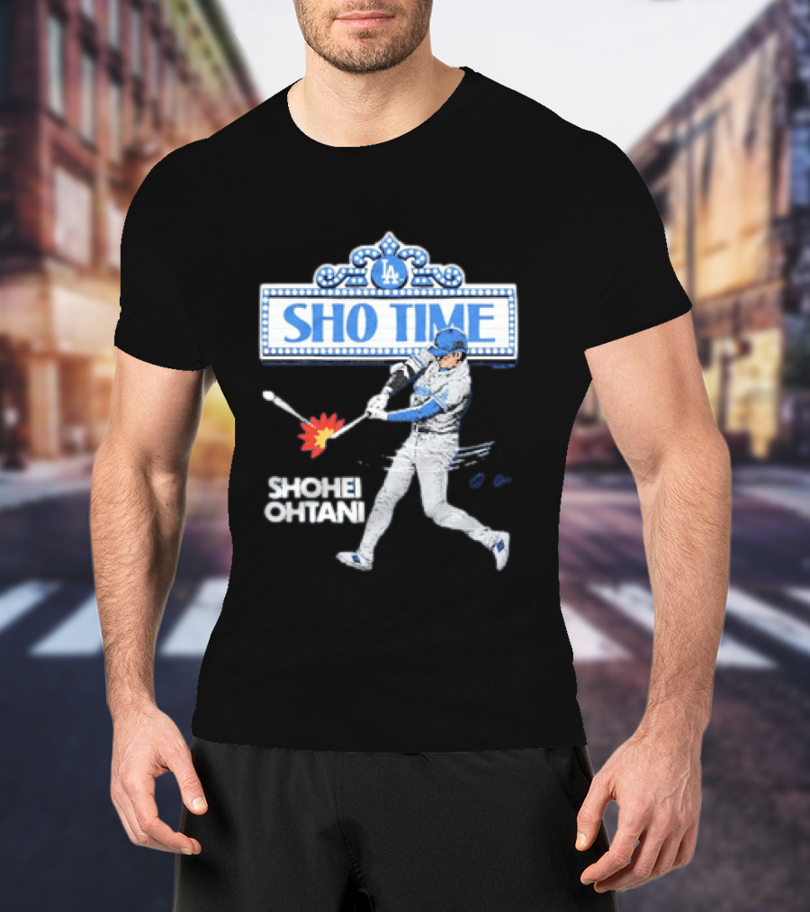 Los Angeles Dodgers Shohei Ohtani Sho Time LA 2026 Baseball Player Hitting Scene T-Shirt