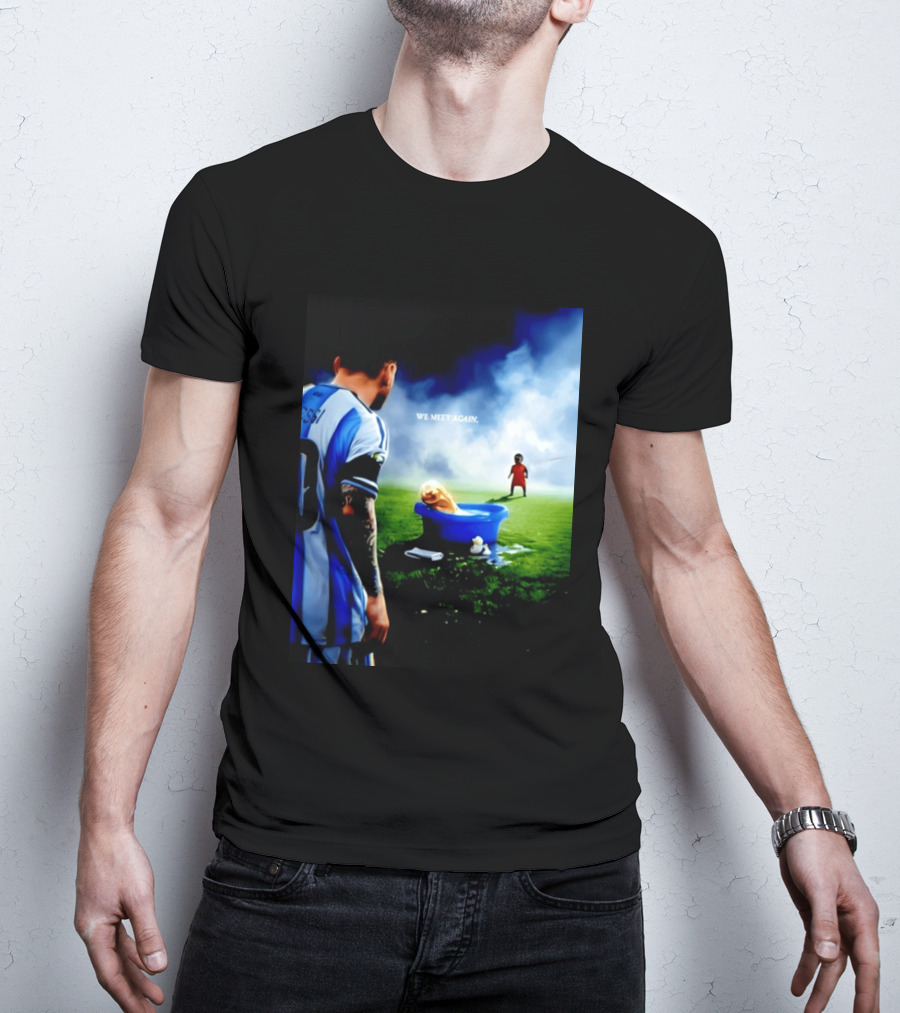 Messi X Lamine Yamal We Meet Again Argentina Spain Meme Football Scene T-Shirt