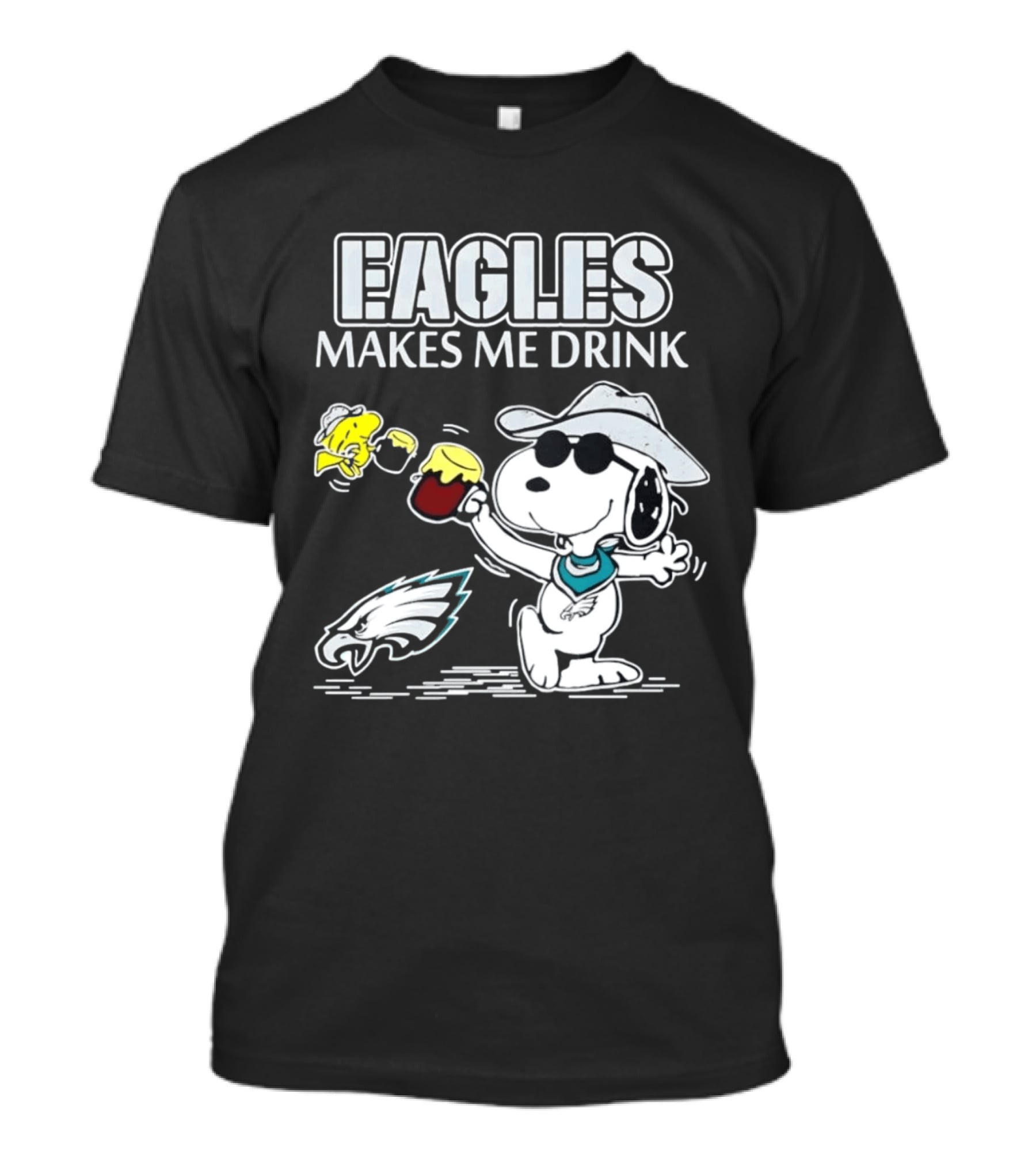 Eagles Makes Me Drink Snoopy Woodstock Philadelphia Football T-Shirt