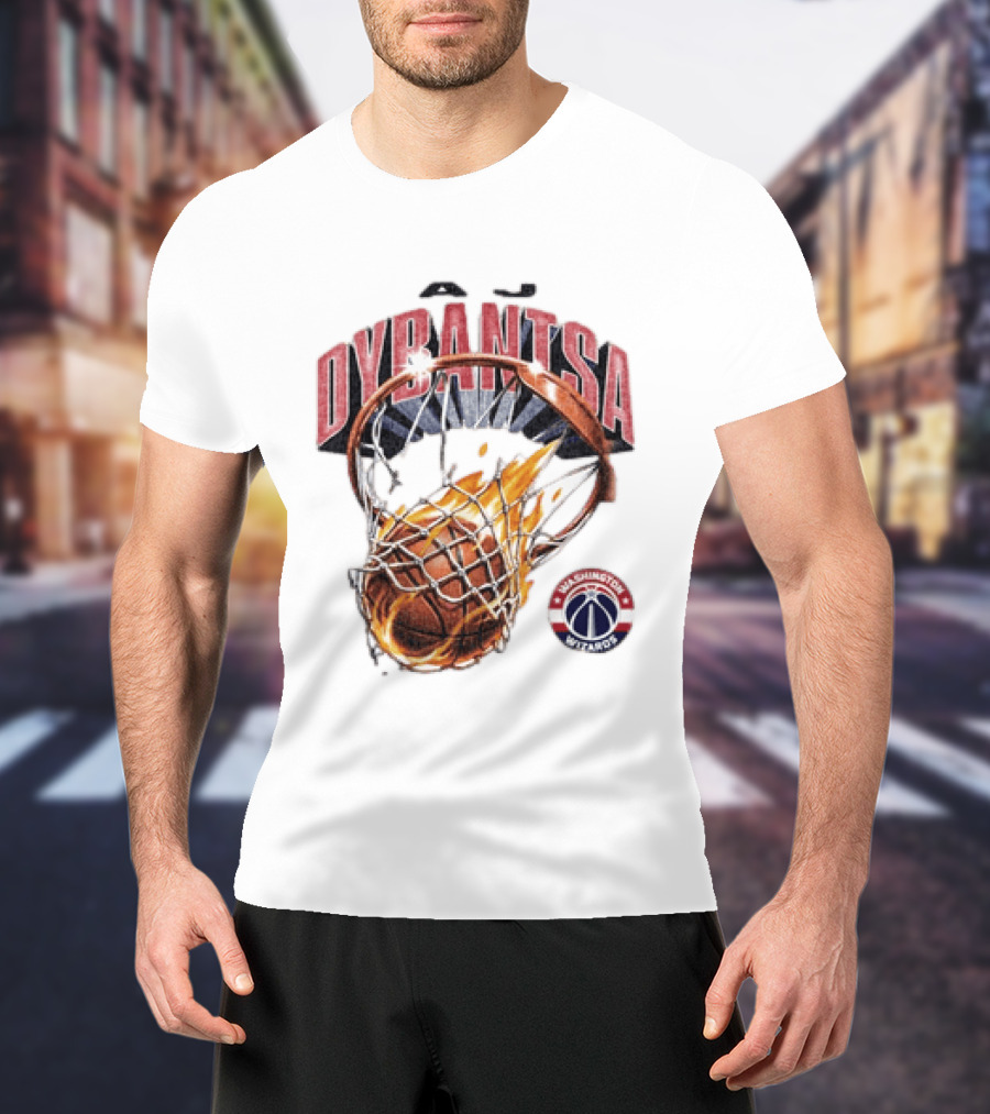 Dybantsa Washington Wizards Basketball Hoop On Fire T-Shirt
