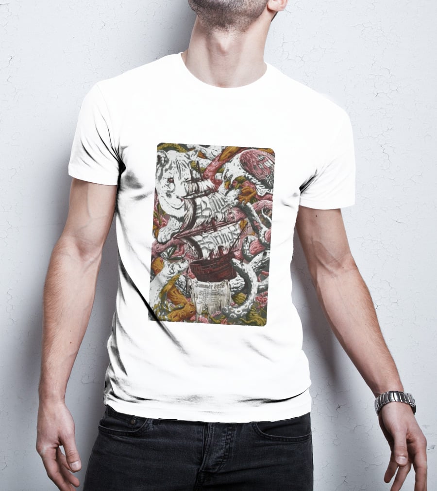 Billy Strings Summer 2026 Shows Pirate Ship And Wild Animals T-Shirt