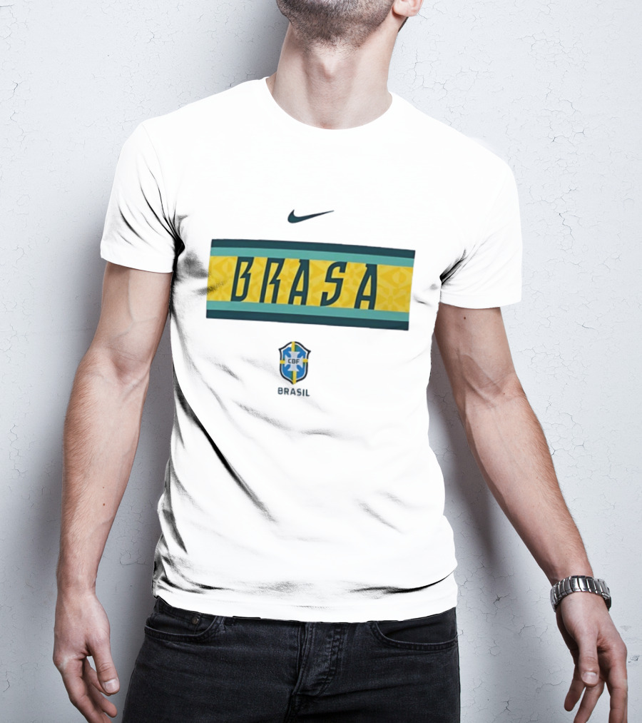 Nike Brasa Brazil CBF Football Crest T-Shirt