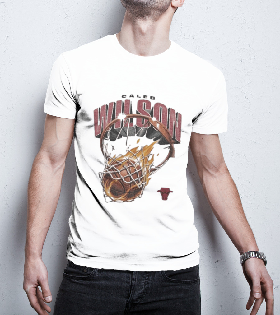 Caleb Wilson Chicago Bulls Basketball On Fire T-Shirt