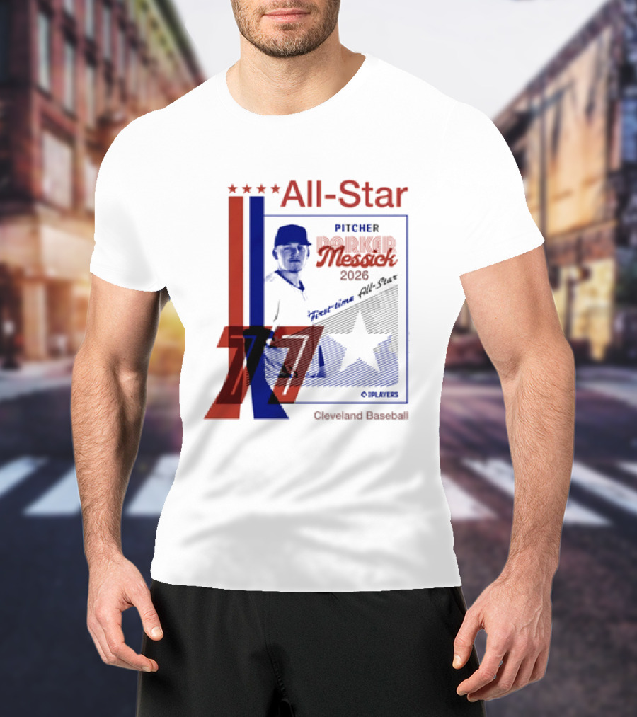 Cleveland Guardians Parker Messick First Time All Star 2026 Pitcher Three Stars T-Shirt