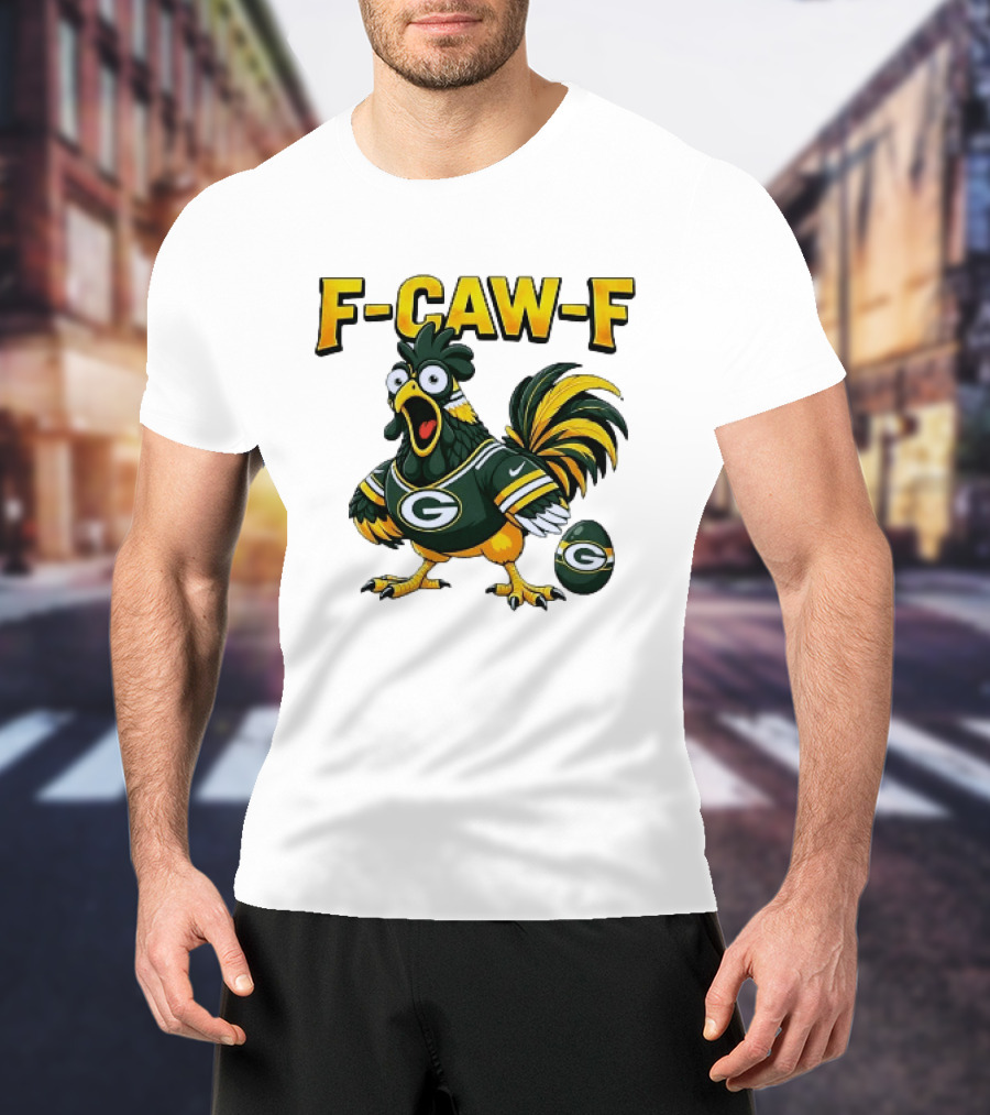 F CAW F Green Bay Packers Rooster Football Fan T-Shirt