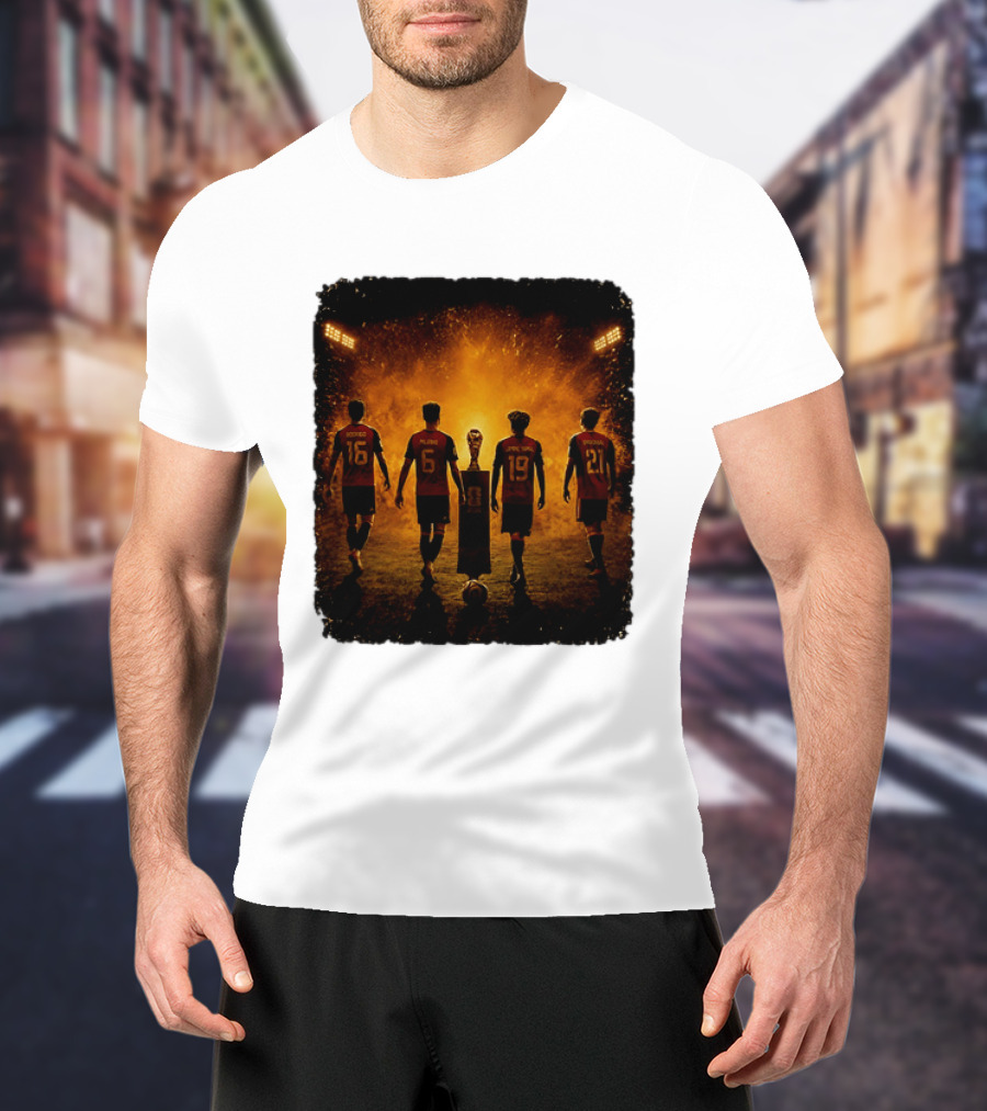 Spain National Football Team Rodrigo Merino Lamine Yamal Oyarzabal Trophy 2026 T-Shirt