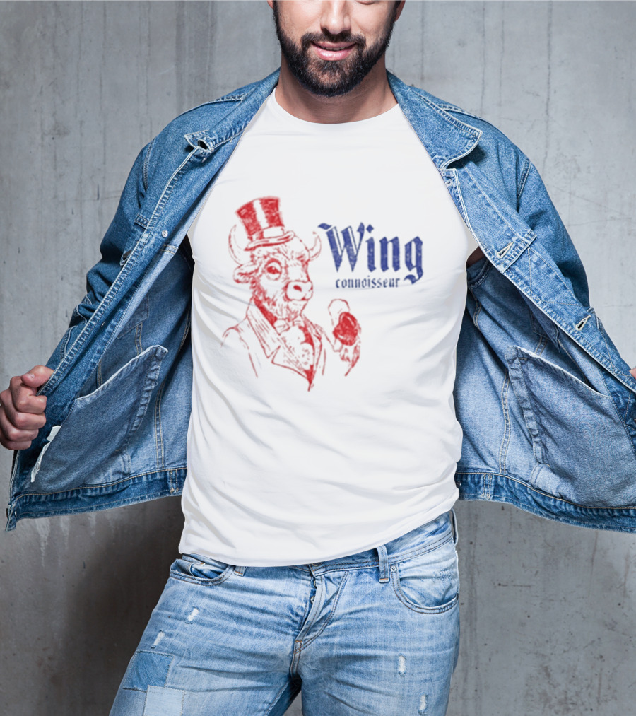 Wing Connoisseur Buffalo Top Hat Bison T-Shirt
