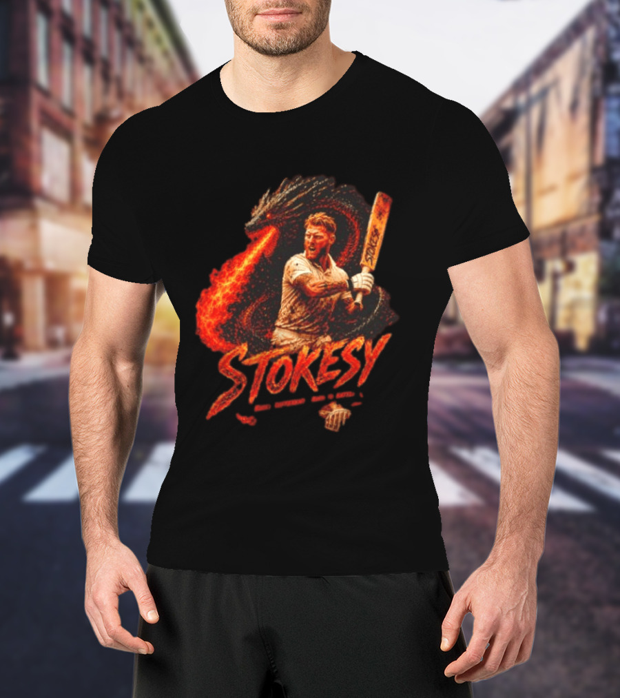 Ben Stokes England Cricket Team STOKESY Built Different Born To Battle Fiery Dragon T-Shirt