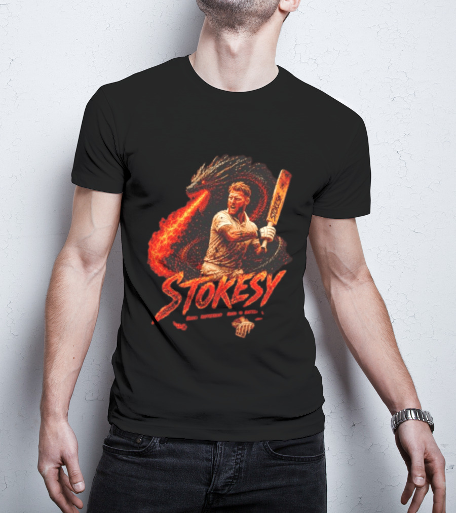 Ben Stokes England Cricket Team STOKESY Built Different Born To Battle Fiery Dragon T-Shirt