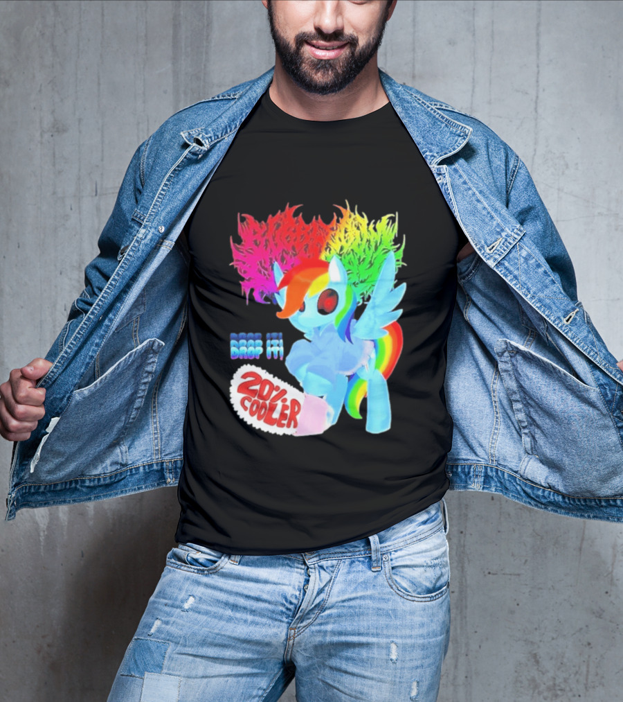 Drop It 20% Cooler Bubblegum Chainsaw Rainbow Dash T-Shirt