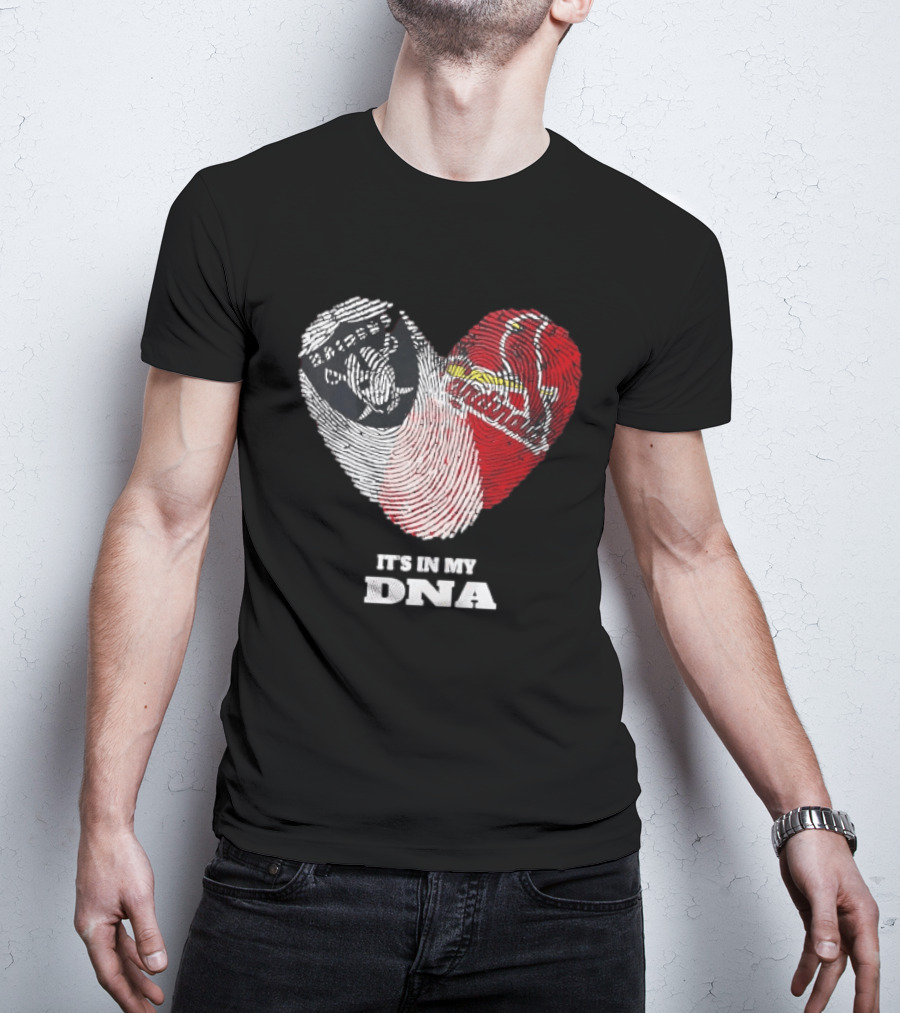Las Vegas Raiders Washington Commanders It's In My DNA Fingerprint Heart T-Shirt