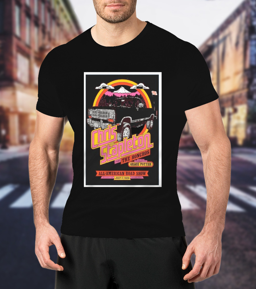 Chris Stapleton All American Road Show July 17 2026 Portland Oregon Feat The Honchos Grace Potter T-Shirt