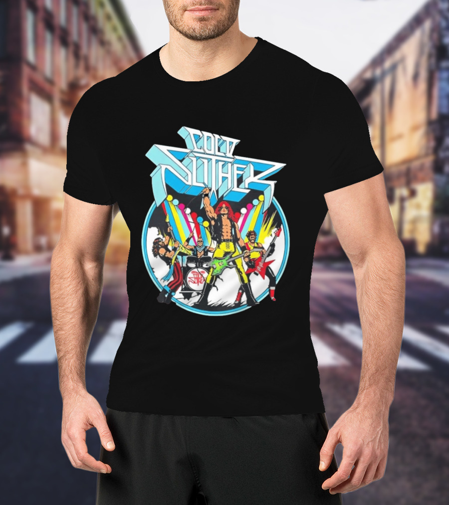 Cold Slither Band Members Rocking Live Performance Retro Vibes T-Shirt