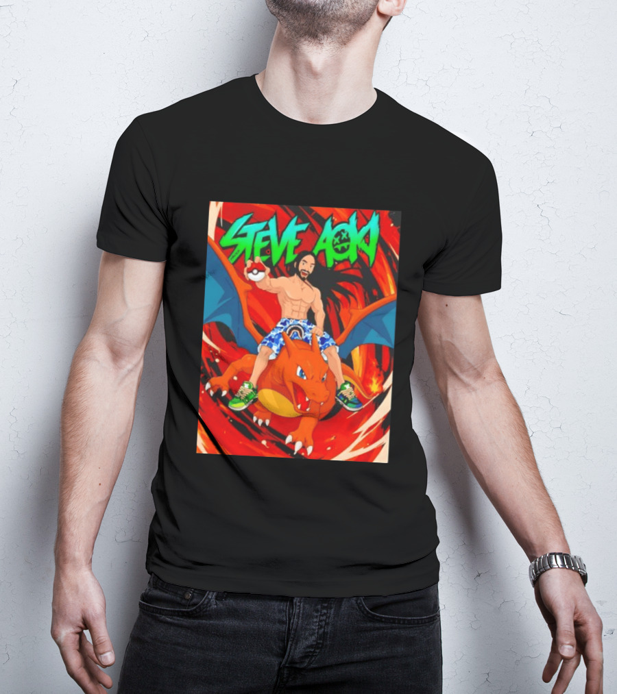 Steve Aoki Pokémon Charizard Adventure T-Shirt