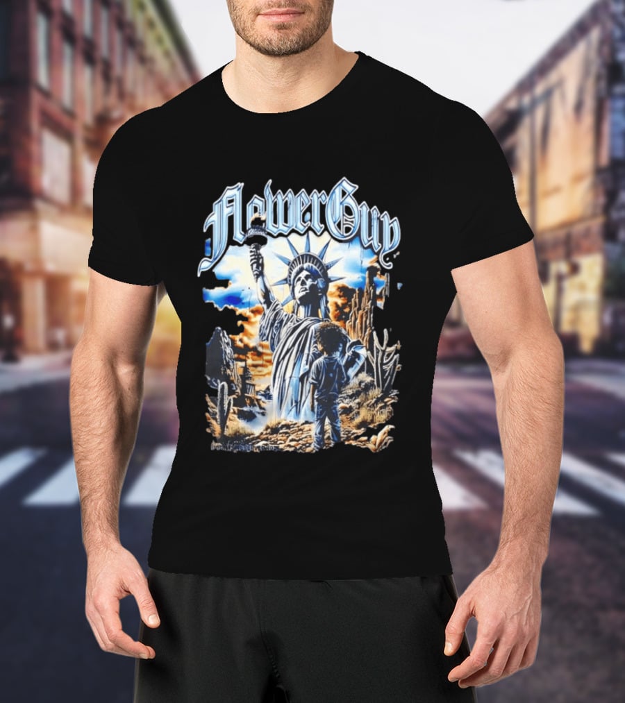 FlowerGuy Statue Of Liberty And Child In Desert Scene T-Shirt