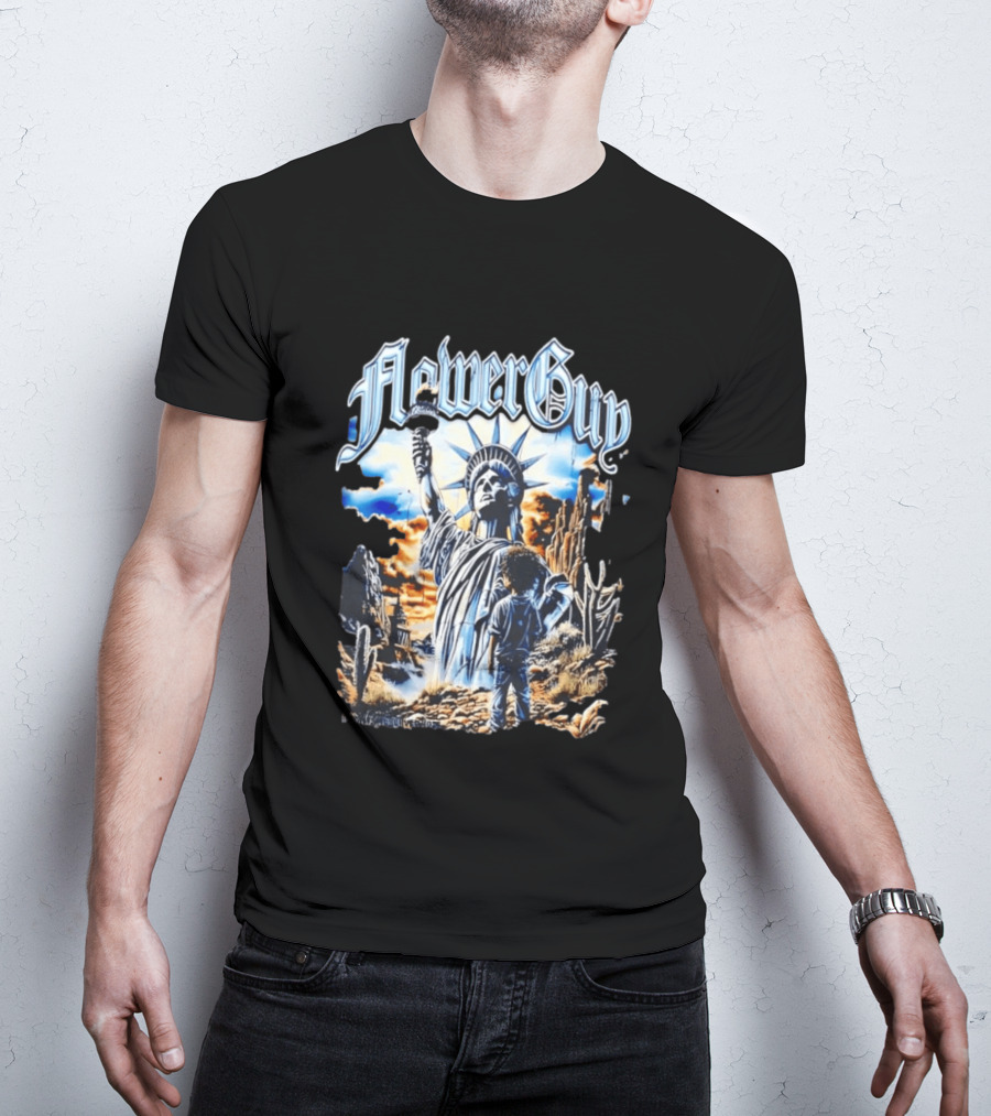 FlowerGuy Statue Of Liberty And Child In Desert Scene T-Shirt