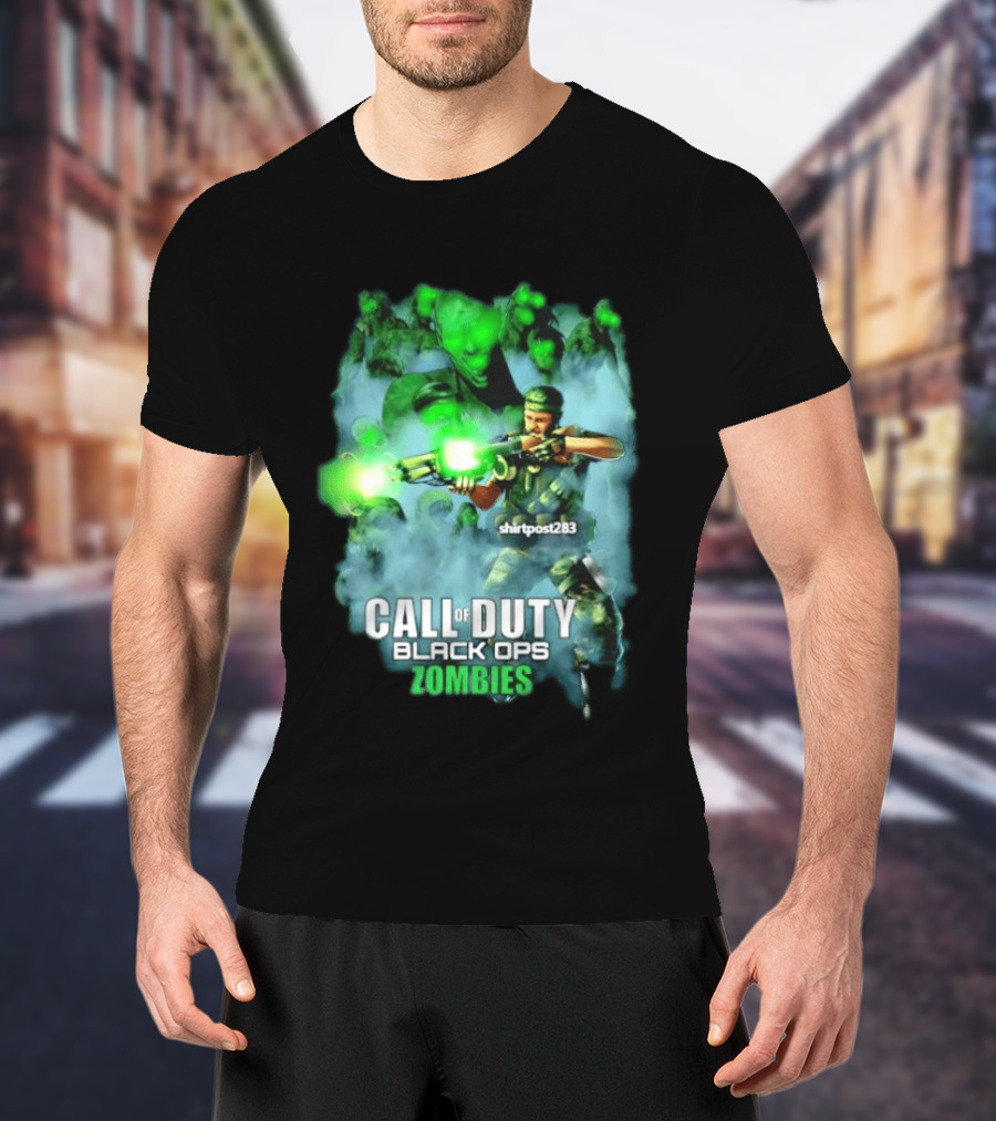 Call Of Duty Black Ops Zombies Tank Dempsey Battle Scene T-Shirt